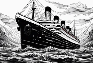 Titanic with people on it tattoo idea