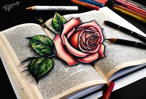 Rose and bible scripture tattoo idea
