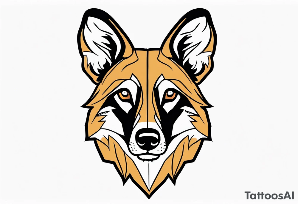 African wild dog face tattoo idea