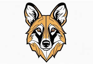 African wild dog face tattoo idea