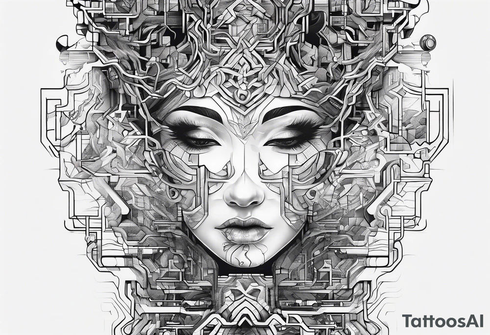 A puzzle piece with circuits branching out from it tattoo idea