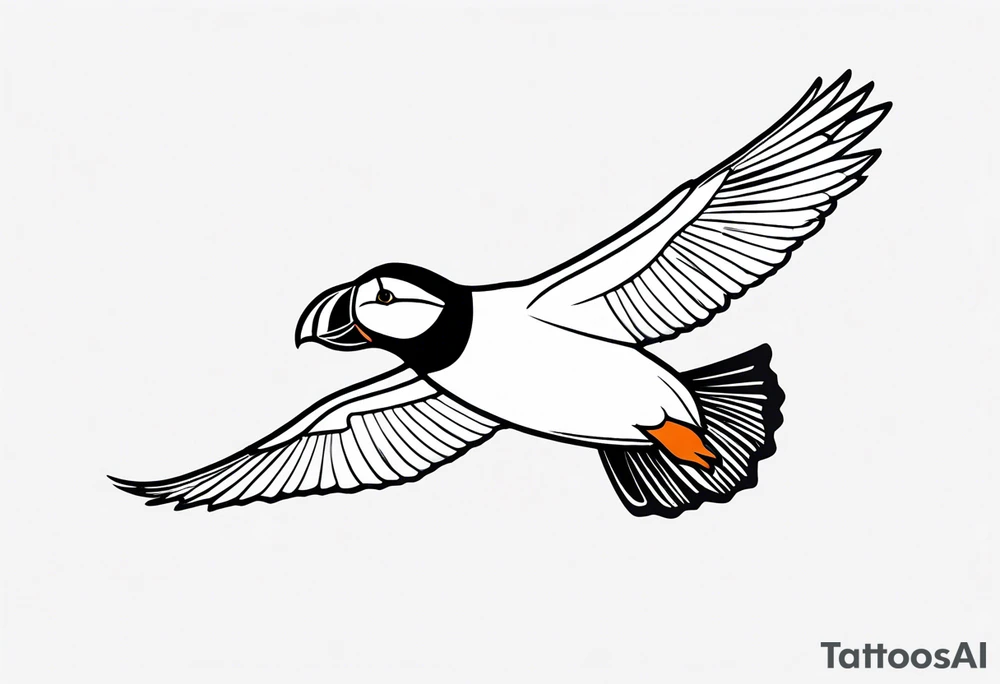 a flying puffin with black wings
 -  forarm Tattoo tattoo idea