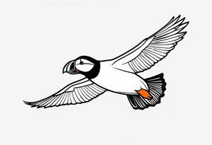 a flying puffin with black wings
 -  forarm Tattoo tattoo idea