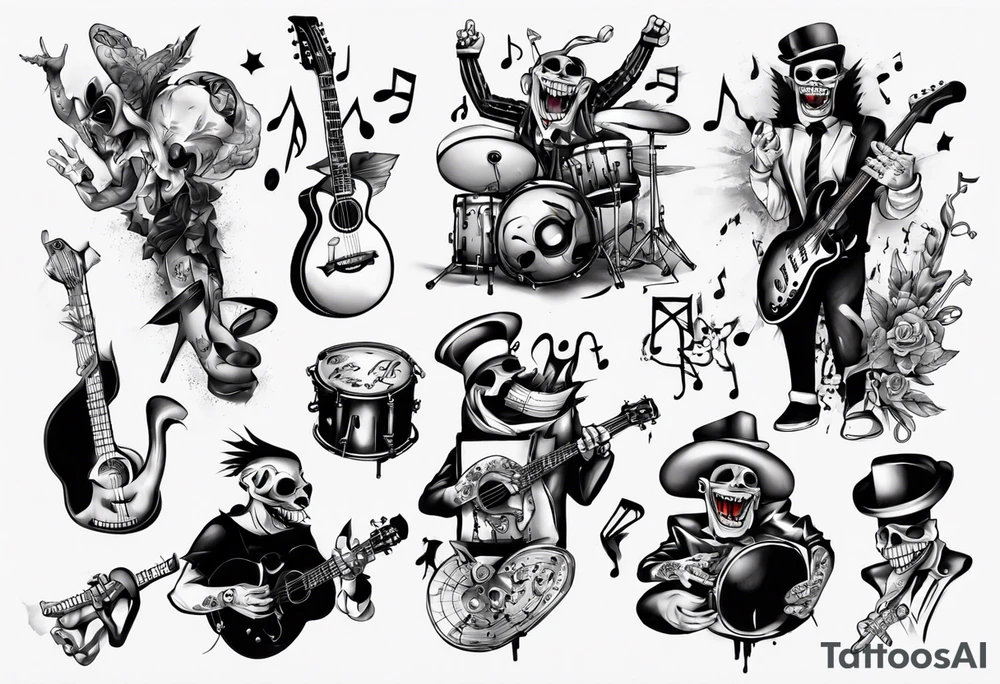 music band jokey tattoo idea