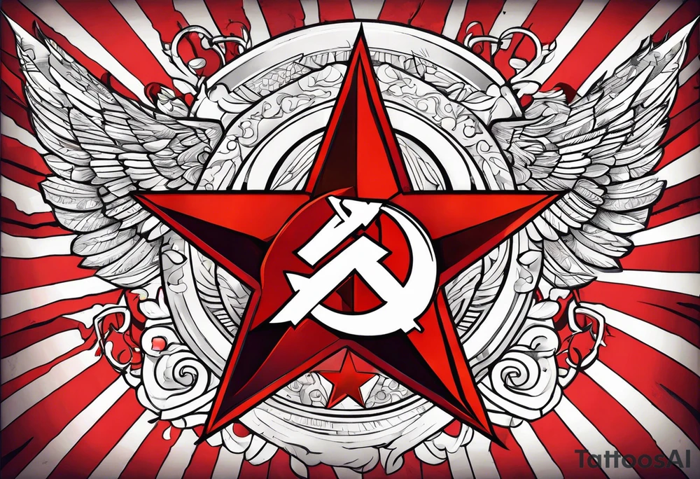 Communist star with fascist blood tattoo idea