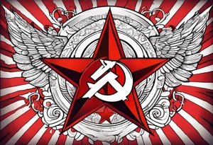 Communist star with fascist blood tattoo idea