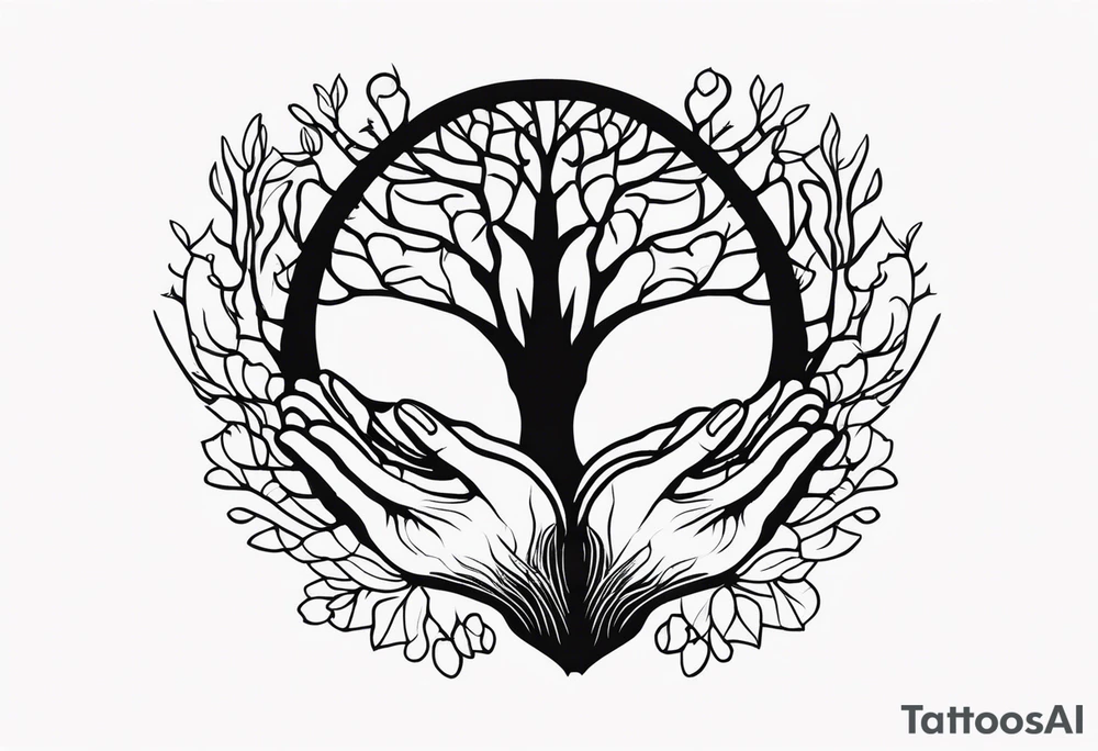 Hands morphing into roots tattoo idea
