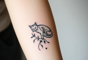 Goddess artemis including cat and mugwort tattoo idea