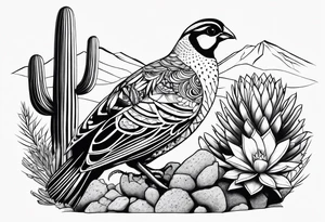 Arizona, quail, cacti tattoo idea