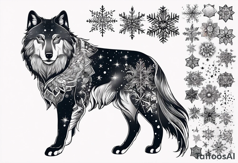 Constellation, animal, snowflake tattoo idea