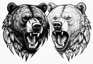 Ripping bear claw cosmic space tattoo idea