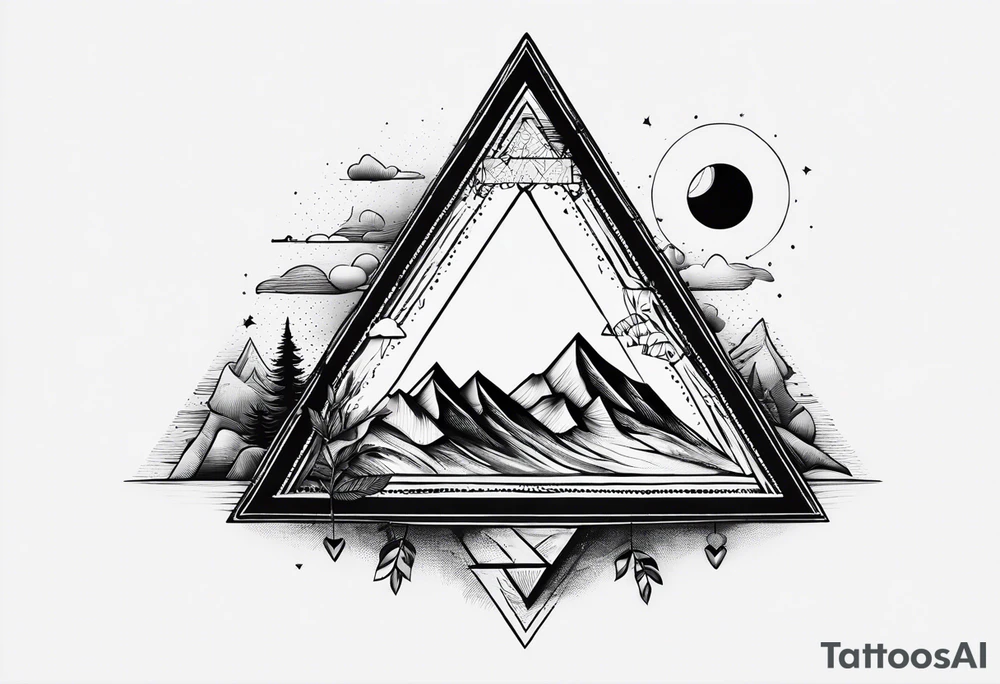 A triangle with nothing inside of it tattoo idea