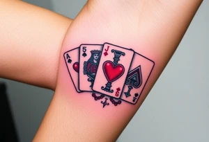 poker royal flush tattoo idea