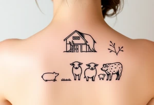 nursery rhyme big bad wolf
Farm and three little pigs and sheep tattoo idea