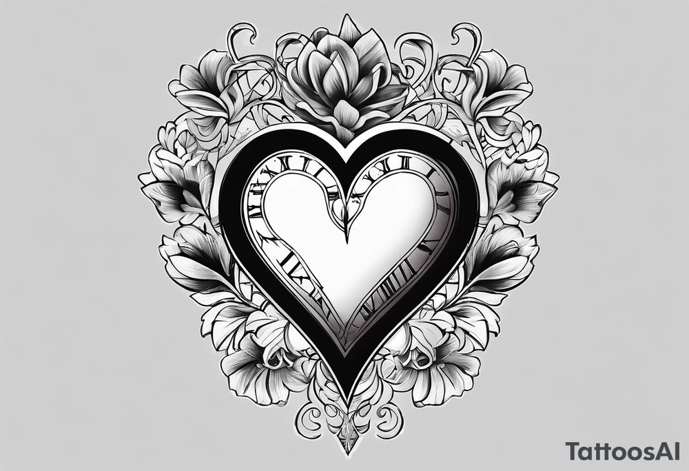Roman numeral heart tattoo idea