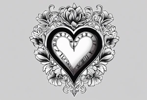 Roman numeral heart tattoo idea