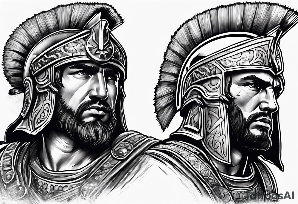 Roman Warrior Artifacts tattoo idea