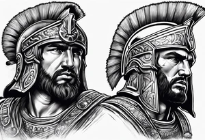Roman Warrior Artifacts tattoo idea