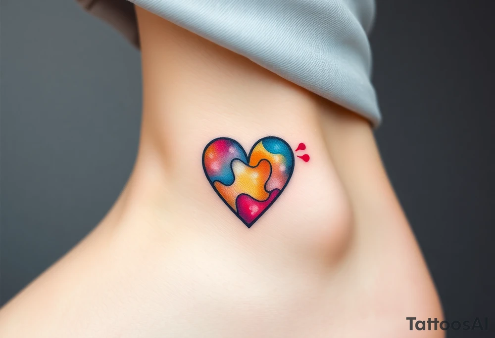 autism heart puzzle shape symbol tattoo idea