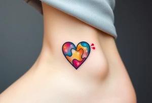 autism heart puzzle shape symbol tattoo idea