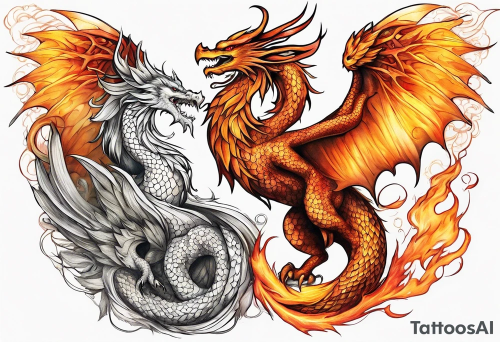 dragon and phoenix tattoo tattoo idea