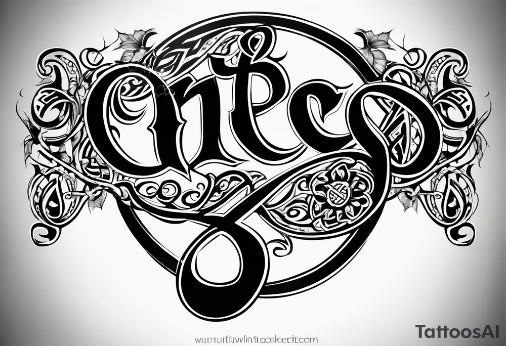 Cheers Mate text, armband +Celtic +Cancer Ribbon +tribal +artistic tattoo idea