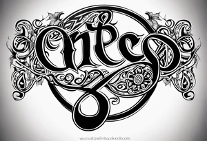 Cheers Mate text, armband +Celtic +Cancer Ribbon +tribal +artistic tattoo idea