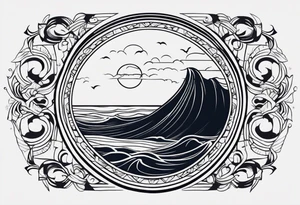 I want a tattoo of the ocean in a circle tattoo idea