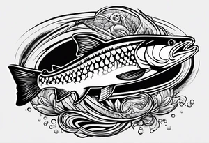 salmon tattoo idea