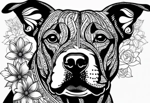 Pitbull flowers Mandela tattoo idea