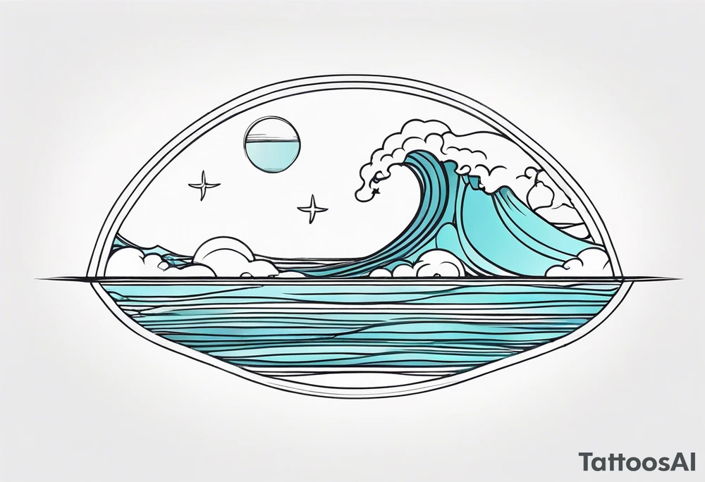 calm sea background tattoo idea