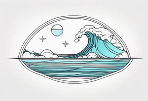 calm sea background tattoo idea