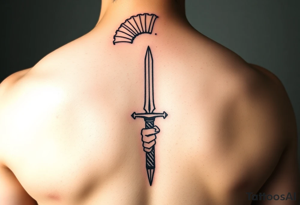 gladiator facing the arena short sword in hand tattoo idea