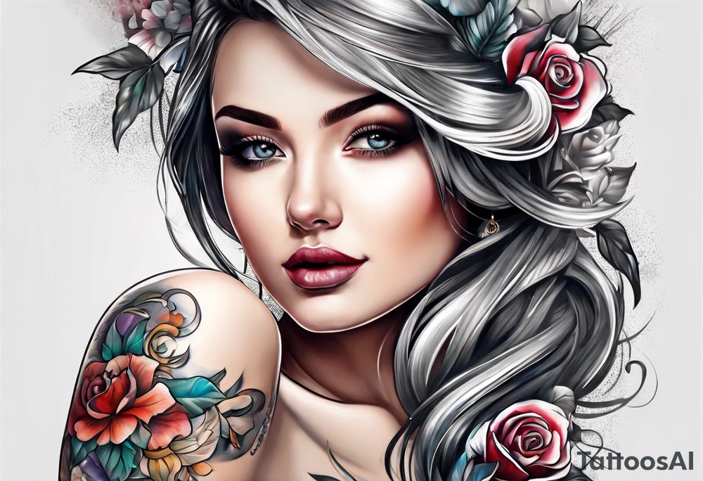 A lady reveals her boobs tattoo idea