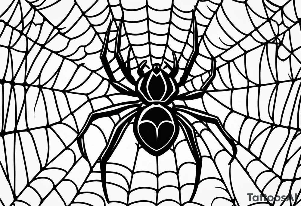Spider web with spider tattoo idea