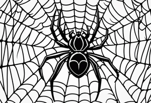 Spider web with spider tattoo idea