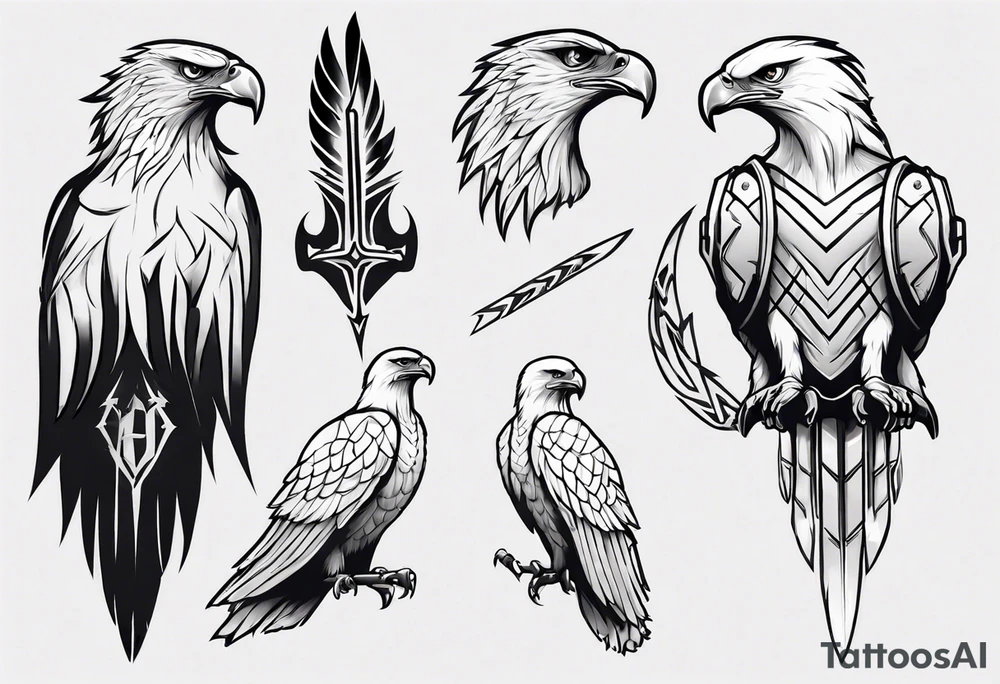 A white hawk as a warrior tattoo idea