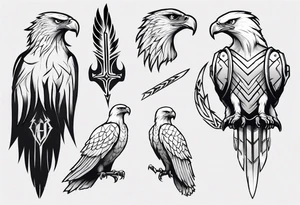A white hawk as a warrior tattoo idea