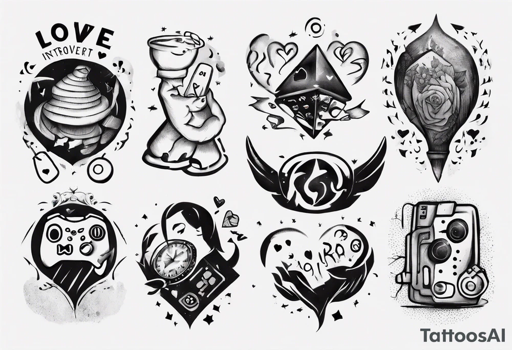 Love, introvert, gaming tattoo idea