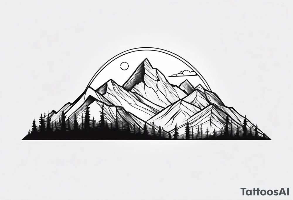 Features mountains along the shaft tattoo idea