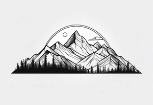 Features mountains along the shaft tattoo idea