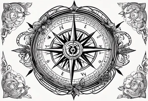 Vintage Compass Design tattoo idea