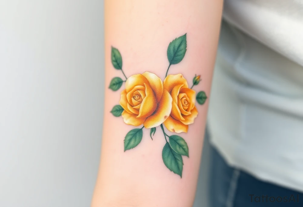 Yellow roses tattoo idea