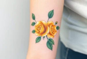 Yellow roses tattoo idea