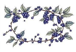 American traditional style Blackberry vine in a line tattoo idea