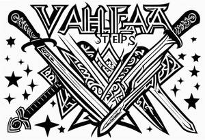 Valhalla  steps sword tattoo idea