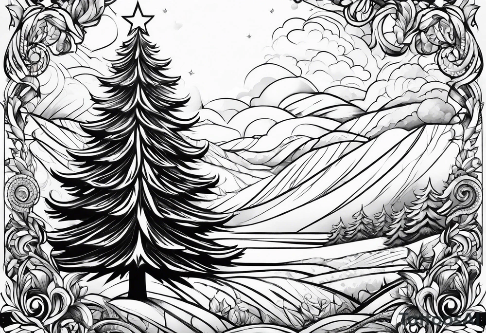 Christmas tree tattoo idea