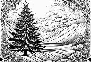 Christmas tree tattoo idea