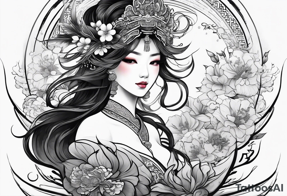 traditional chinese art tattoo idea