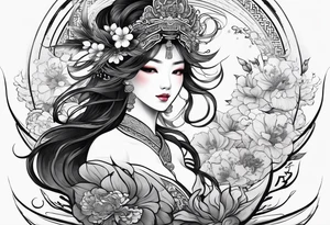 traditional chinese art tattoo idea